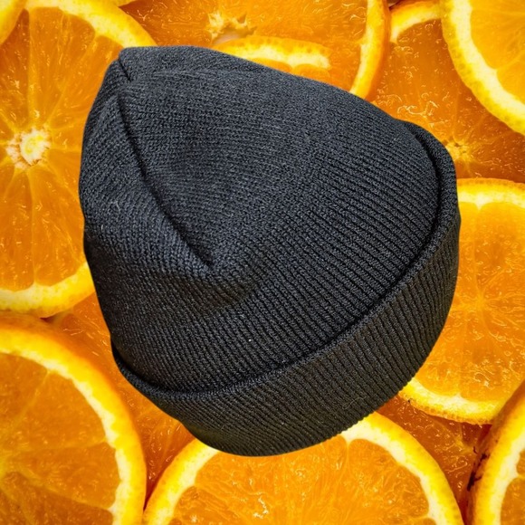 Mushroom Beanie Black Knit Hat Winter Cap Colorful Embroidered Patch‎ - Picture 4 of 5